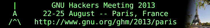 the GNU Hackers' Meeting 2013 banner
